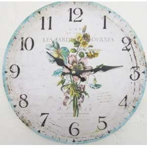  SHABBY PINK BLUE RUSTIC CHIC CLOCK KITCHEN HOUSE COTTAGE 