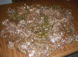 large lot CHRISTMAS GARLAND gold CRAFT pieces sparkles  