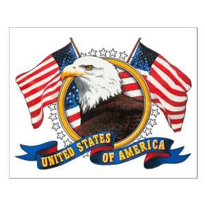    Small Poster Bald Eagle Emblem with US Flag 