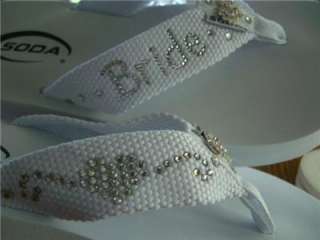 Wedding ,Bride Flip Flops Beautiful Crystals all sizes  