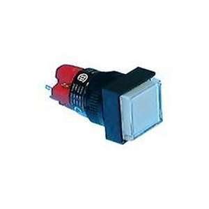 Lighted Push Button Momentary Switch w/ Square Bezel   SPST / Off (On 