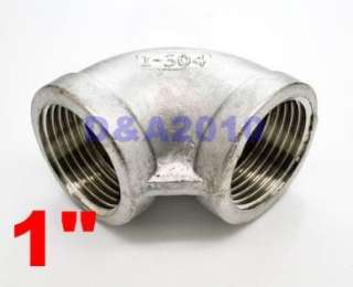   Stainless Steel 1 Elbow 90 degree angled Pipe Fitting Female threaded