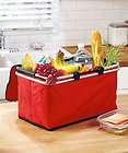red collapsible insulated food basket hot or cold perfect picnic