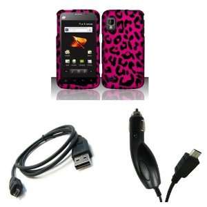 Boost Mobile) Premium Combo Pack   Pink and Black Leopard Spots Design 