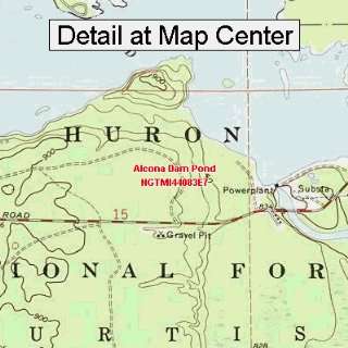 USGS Topographic Quadrangle Map   Alcona Dam Pond, Michigan (Folded 