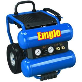 Emglo 1.1 HP 4 Gallon Oil Lube Dolly Style Twinstack Air Compressor 