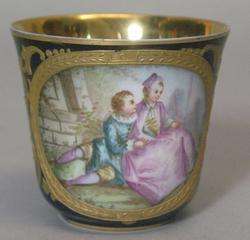   Antique Sevres French Hand Painted Tea Cup c. 1844 Chateau Tuileries