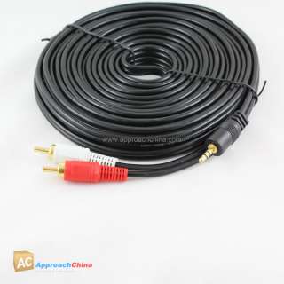 5mm to 2 RCA male Stereo Audio Adapter 30FT Cable  