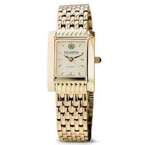 Villanova University Womens Swiss Watch   Gold Quad Watch with 
