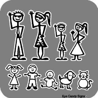 Stick People Family Car Decals Stickers Graphics Item #1