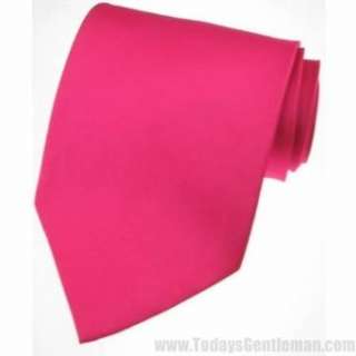    BRAND NEW Mens Necktie Solid Fuchsia Pink Satin Neck TIE Clothing