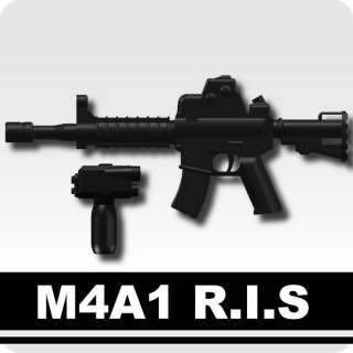 Assault Rifle w/ handle Black M4A1 compatible w/ minifig Custom army 
