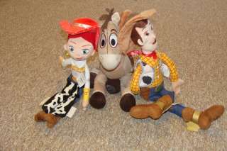 DISNEY Toy Story LARGE Bullseye Horse, Woody18 & Jessie 16 Plush 