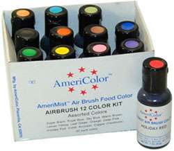   Airbrush CAKE DECORATING AIRBRUSHING KIT with Set of 12 Food Colors
