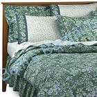 Laura Ashley Brambel Green Blue BRAMBLE Fabric Bed Skirt Dust Ruffle 
