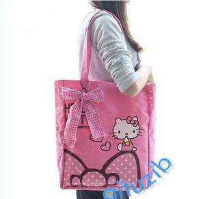 cute Hello Kitty bow shopping lady girl Hand bag pink Shoulder Bag 