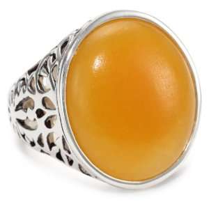  Bronzed by Barse Orange Jade Ring, Size 7 Jewelry