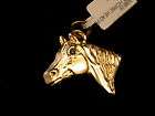   SOLID 14 KT EQUESTRIAN HORSE HEAD WITH BLAZE PENDENT 1 OF A KIND