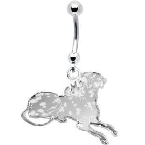  Black Darling Dottie Dalmatian Dog Belly Ring Jewelry