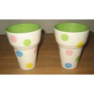  Set of Two Ice Cream Cone Mugs Dishes 
