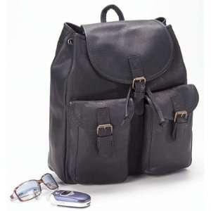 Clava Leather 3226BLK Vachetta Drawstring Backpack in 