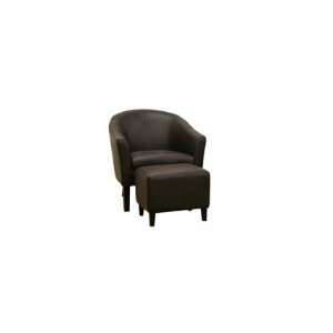   Interiors Tiptyn Leather Club Chair And Ottoman Set
