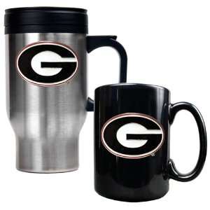  Georgia Bulldogs Stainless Steel Travel Mug & Ceramic 