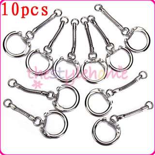 10pcs Key Chain SNAKE Chain Key Rings w/ Snap End + Jump Ring Brand 