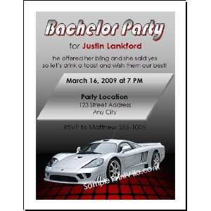  Sports Car Bachelor Party Invitation Health & Personal 