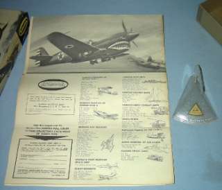 Vintage Aurora Curtiss P 40 Flying Tiger Model Kit Box & Instructions 