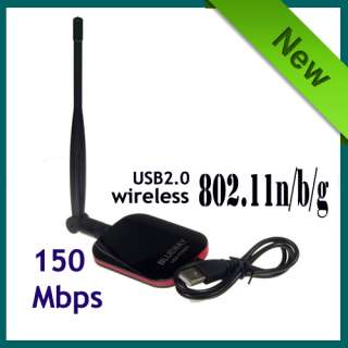 NEW High Power 802.11B/N/G 300M USB Wireless Adapter 1000MW+2X6dbi 