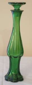 Avon Wild Rose Emerald Forest Green Bud Vase Decanter  