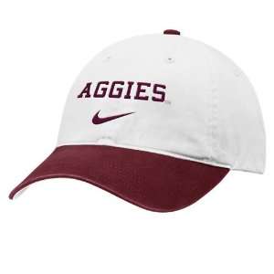  Nike Texas A&M Aggies White Campus II Hat Sports 