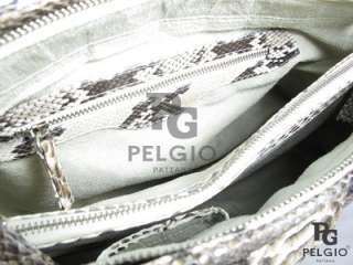 PELGIO New Genuine Natural Python Skin Leather Tote Handbag Purse Free 