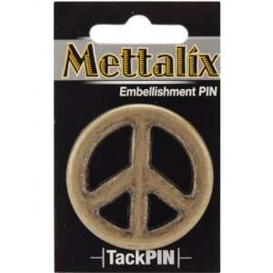  Mettalix Tack Pins 1/Pkg Peace Sign/Brass