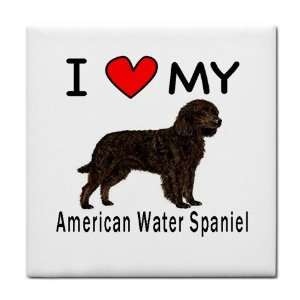  I Love My American Water Spaniel Tile Trivet Everything 