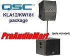 QSC KLA12 KLA 12 2 way powered loudspeakers & KW181 sub array system 