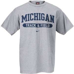  Nike Michigan Wolverines Ash Track & Field T shirt Sports 