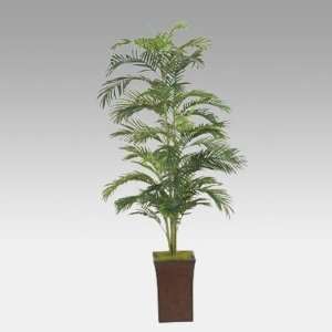  D and W Silks 6.5 Foot Areca Palm in Square Metal Planter 