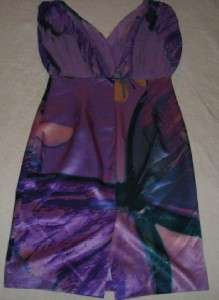 Emilio Pucci Silk Dress Womens Size 12 Butterfly Print NEW Purple 