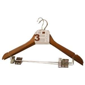  3 Pack Wood Hanger W/Clips Red