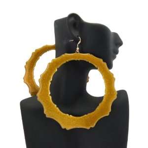  Hot Trendy Fashion Sparkle Acrylic Hoop Earrings Gold 