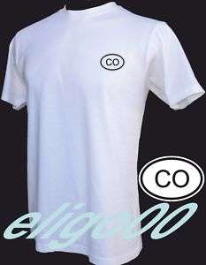 CO COLOMBIA Country oval Mens White T shirt 100% cotton  