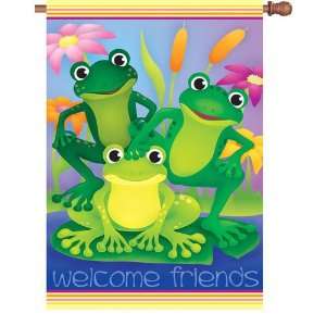  Garden Frogs Welcome House Flag