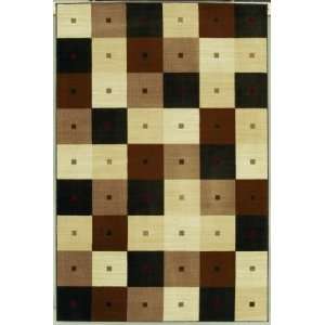   Elements Checkmate Black   02500 5 X 74 Area Rug