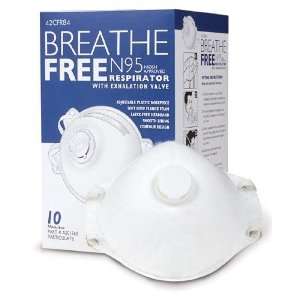   N95 Respirator Mask w/Valve Breathe Free Bx/10