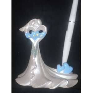   Bride and Groom with Blue Calla Lily Bouquet Pen Set