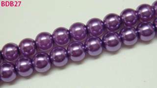 140pcs 6mm Darkviolet Faux Pearl Glass Round Charm Loose Craft Beads 