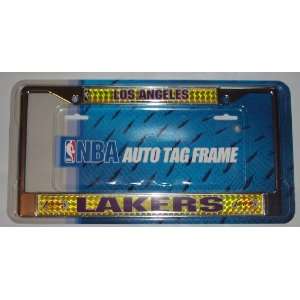  LOS ANGELES LAKERS DOMED DELUXE CHROME LICENSE PLATE FRAME 