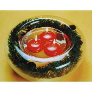  Decorative Glass Bowl with 3 Floating Candles Included 